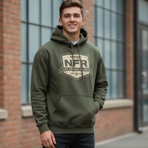 Wrangler NFR Las Vegas 2022 Teton Ridge Hoodie Olive Green Large